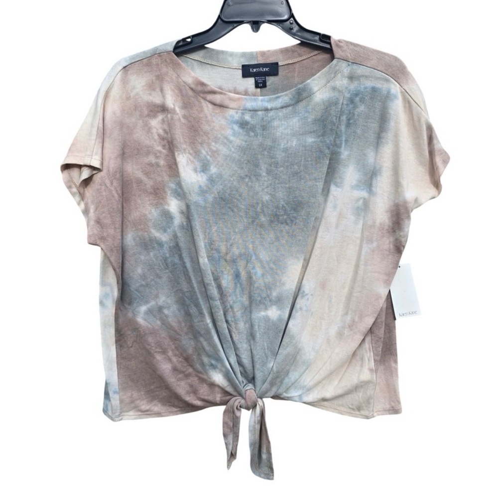 Karen Kane NWT Desert Breeze Tie Dye‎ Boatneck Top Short Sleeve 1X